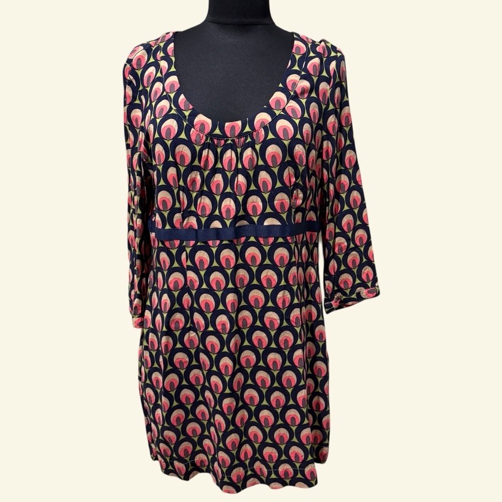 Boden women's peacock print mini dress size 12R